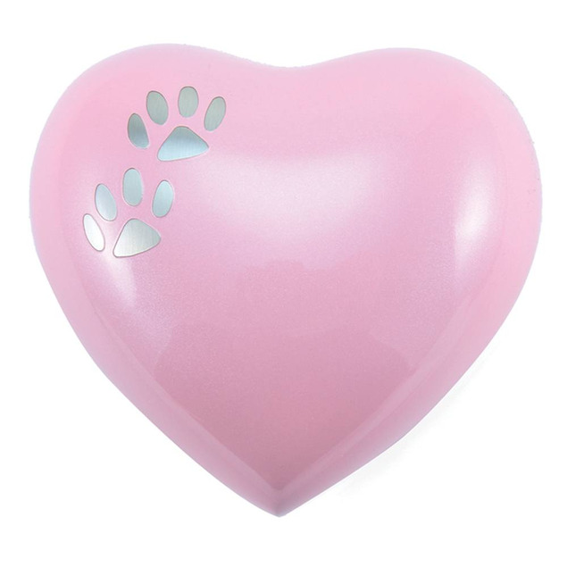 Arielle Pearl Pink Heart Paw Urn (2905H)